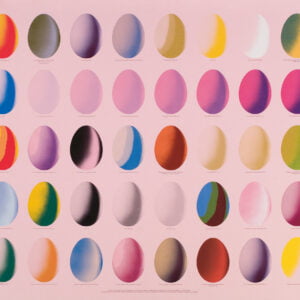 Dan Jonsson färglägger ägg för Colorit