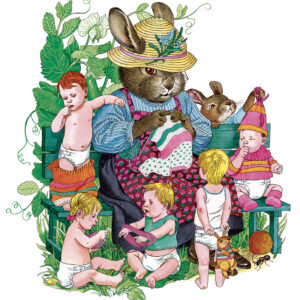 Beställ bilden! Liberos blöjor som sagoboksillustrationer. 1980-tal, Jane Bark.