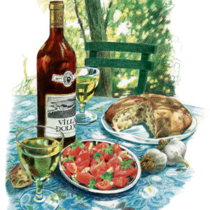 Beställ bilden! Vin och tilltugg i Turkiet, Jane Bark, 1990-tal.