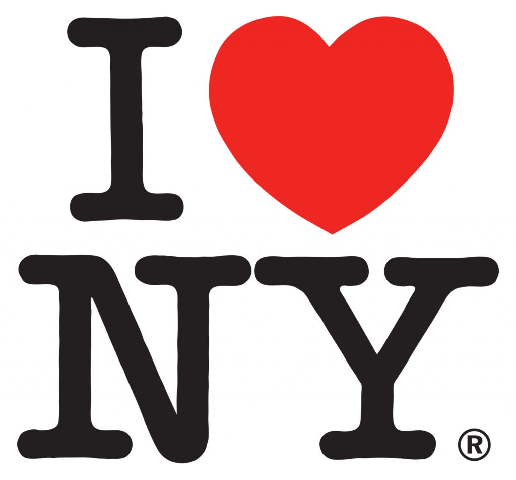 Den ikoniska logotypen för New York. Ett gratisjobb som Milton skissade fram under en taxifärd på Manhattan