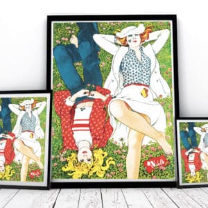 Favoritposter! Vila med Wahls i vacker klöveräng, sjuttiotal