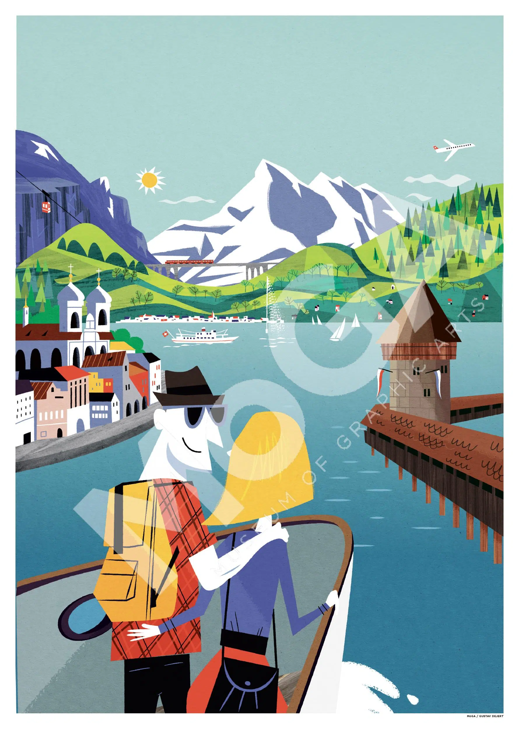 Välkommen till Schweiz! Nu som poster utan text! Av Gustav Dejert.