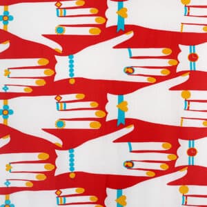 MoGAs mönsterposters! MELLANHAND – Wanja ritar stora och små händer, bland annat till Gunilla Ponténs klänningar, 1970