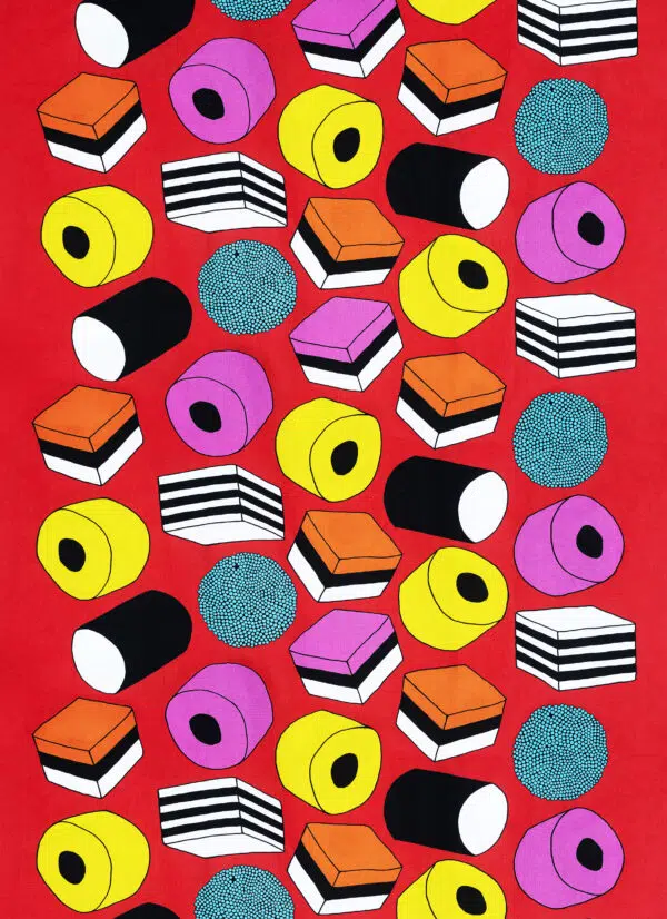 MoGAs mönsterposters! ENGELSK KONFEKT – ögongott för örngott och påslakan. Design Chiqui Mattson