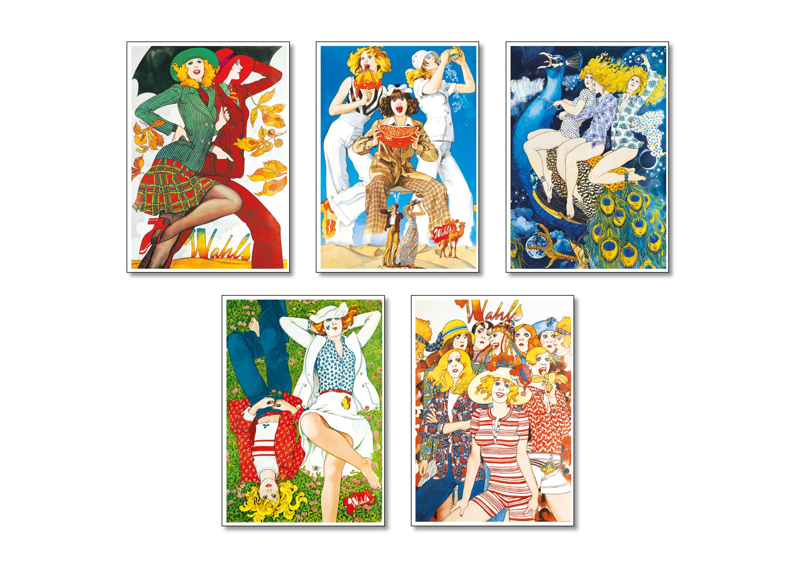 Janes Wahl! Fem fina vykort för 165 kr. Storlek A5.