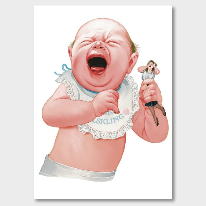 Den skrikande babyn. En av Janes mest kända och populära bilder. Nu som poster, Jane Bark Collection.