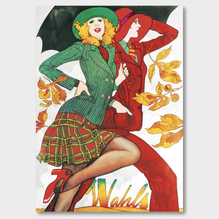 Höst med rutor och ränder. Wahls 1970-tal. Poster, Jane Bark Collection