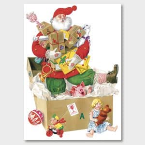 Med tomtar på Posten. Spratteltomte från kampanj 1982 nu som poster. Jane Bark Collection