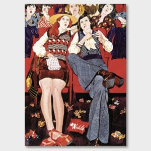 Snygga i biomörkret med Wahls. Poster, 1970-tal, Jane Bark.