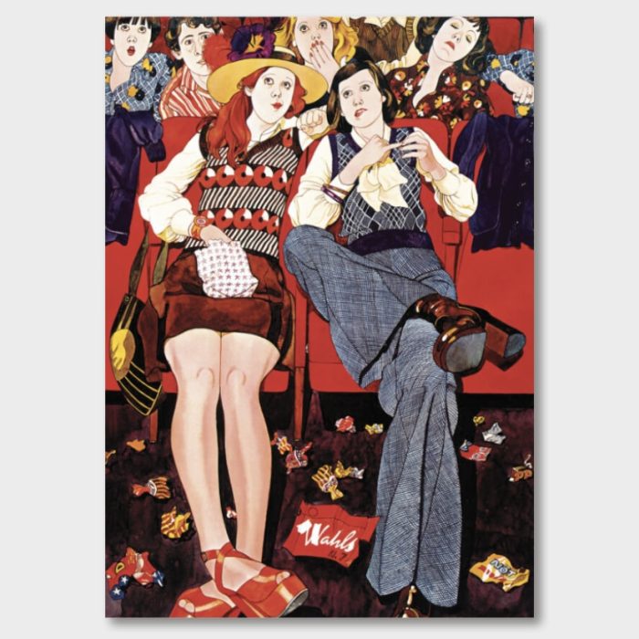 Snygga i biomörkret med Wahls. Poster, 1970-tal, Jane Bark.