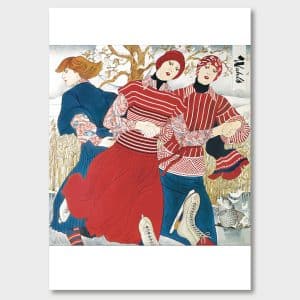 Vinter med Wahls,1970-tal. I nytryck som vacker poster, Jane Bark Collection.