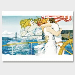 Golden Gate. Novellillustration i Femina, 1970-tal, poster Jane Bark Collection.