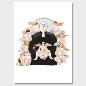 Prosten i himmelriket. Novell i Femina, 1970-tal. Nu som poster, Jane Bark Collection.